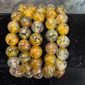 2 Dragon Vein Agate Handmade Bracelet. New